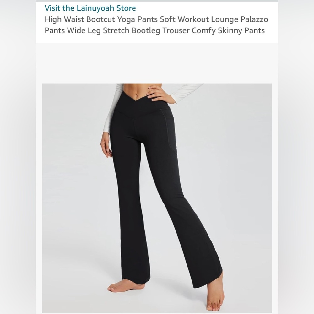Lainuyoah Boot Cut Cotton Yoga Pants Size Large